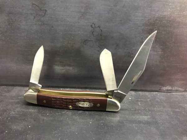 Case Cutlery 63087 SS Brown Syn Medium Stock Folding Knife 00217
